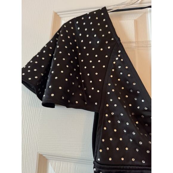 WeWoreWhat Crystal Asymmetrical Dress In Black Women’s Size 00 NWT - Picture 2 of 8